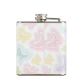 水彩画の蝶が付いている背景 フラスク (裏面)