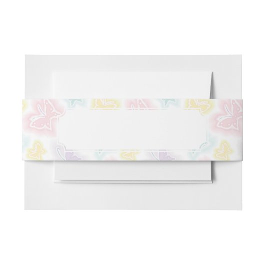 水彩画の蝶が付いている背景 招待状ベリーバンド (正面例)