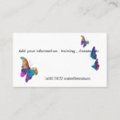 水彩画の蝶動物の野性生物のカラフル スクエア名刺 (裏面)