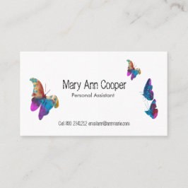 水彩画の蝶動物の野性生物のカラフル スクエア名刺