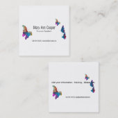 水彩画の蝶動物の野性生物のカラフル スクエア名刺 (正面/裏面)