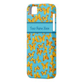 水彩画の蝶、スカイブルーの金黄色 Case-Mate iPhoneケース (裏面左)