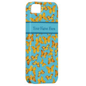 水彩画の蝶、スカイブルーの金黄色 Case-Mate iPhoneケース (裏面/右)