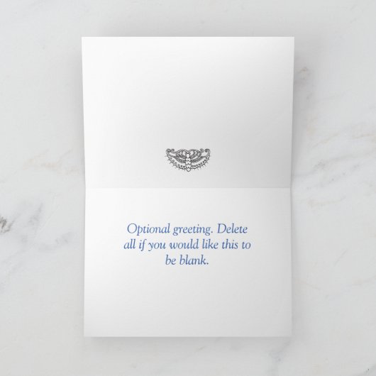 水彩画の蝶(青の青か原稿) サンキューカード (内部)