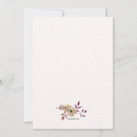 水彩画の表現の悔やみや弔慰のサンキューカード サンキューカード (裏面)