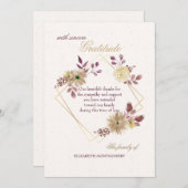 水彩画の表現の悔やみや弔慰のサンキューカード サンキューカード (正面/裏面)