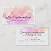 水彩画の裁縫の概念の裁縫婦の名刺 名刺 (正面/裏面)