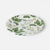 水彩画の許可の春の緑の草木の紙皿 ペーパープレート (アングル)