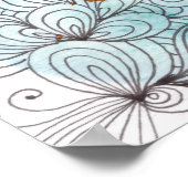 水彩画の詳細フローラドードルアートワークグラデーション ポスター (角)