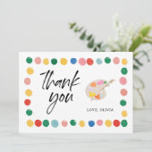 水彩画の誕生日パーティーお礼カード サンキューカード (スタンド正面)