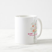 水彩画の誕生花 カーネーション 名入れマグカップ コーヒーマグカップ (正面右)