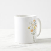 水彩画の誕生花 マリーゴールド オーダーメイド コーヒーマグカップ (正面右)