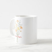 水彩画の誕生花 マリーゴールド オーダーメイド コーヒーマグカップ (正面左)