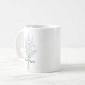 水彩画の誕生花 ラークスパー オーダーメイド コーヒーマグカップ (正面左)