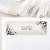 水彩画の象牙色の青い花の宛名ラベル ラベル (インサイチュ)