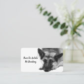 水彩画の豪華な休息のジャーマン・シェパード 名刺 (スタンド正面)