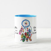 水彩画の豪華な虹の夢のキャッチャー マグカップ (中央)