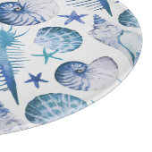 水彩画の貝 カッティングボード (角)