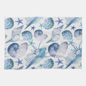 水彩画の貝 キッチンタオル (横)