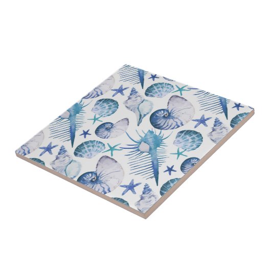 水彩画の貝 タイル (側面)