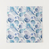 水彩画の貝 タペストリー (正面(横))