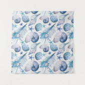 水彩画の貝 タペストリー (正面)