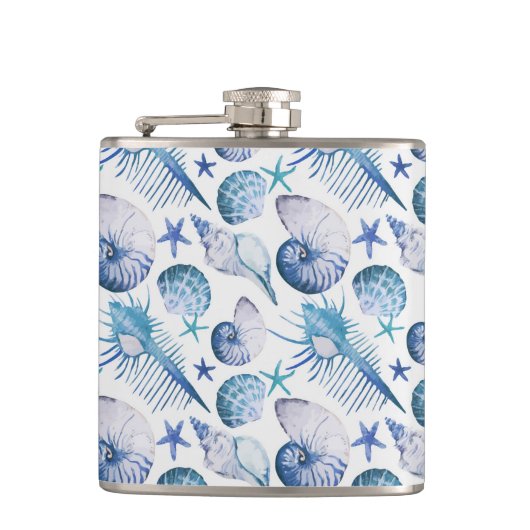 水彩画の貝 フラスク (正面)