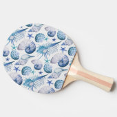 水彩画の貝 卓球ラケット (横)