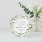 水彩画の賢い緑の葉のユーカリの円 セーブザデート (スタンド正面)