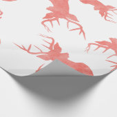 水彩画の赤いトナカイ|の雄鹿|の休日パターン ラッピングペーパー (角)