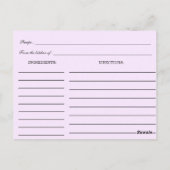 水彩画の赤いバラによってはブライダルシャワーのレシピが開花します ポストカード (裏面)