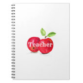 水彩画の赤いリンゴの先生教育果物 ノートブック (正面)