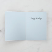 水彩画の赤面及び花を持つかわいいベビー象 カード (内部)