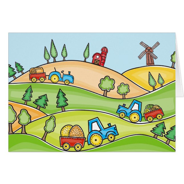 水彩画の農地 (正面横)