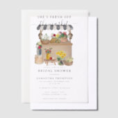 水彩画の農場の花市場 ブライダルシャワー ベラム紙招待状 (オフセット)