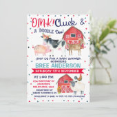 水彩画の農場をテーマにしたベビーシャワーの招待状 招待状 (スタンド正面)