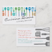 水彩画の道具シェフのケイタリングビジネスカード 名刺 (正面/裏面)