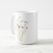 水彩画の野の花の花束 コーヒーマグカップ (正面左)
