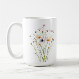 水彩画の野の花の花束 コーヒーマグカップ