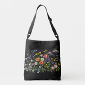 水彩画の野の花の草原 クロスボディバッグ (裏面)