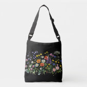 水彩画の野の花の草原 クロスボディバッグ (正面)