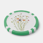 水彩画の野の花ブーケ ポーカーチップ (シングル)