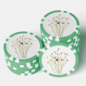 水彩画の野の花ブーケ ポーカーチップ (積み重ね)