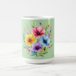 水彩画の野の花 コーヒーマグカップ