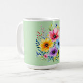 水彩画の野の花 コーヒーマグカップ (正面左)