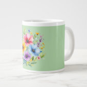 水彩画の野の花 ジャンボコーヒーマグカップ (正面右)