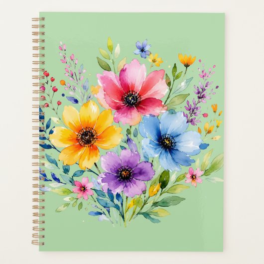 水彩画の野の花 プランナー手帳 (正面)