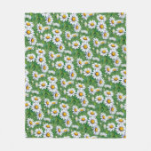 水彩画の野原のデイジー フリースブランケット (正面)