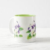 水彩画の野生のバイオレットのマグ ツートーンマグカップ (正面左)
