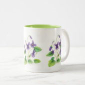 水彩画の野生のバイオレットのマグ ツートーンマグカップ (正面右)